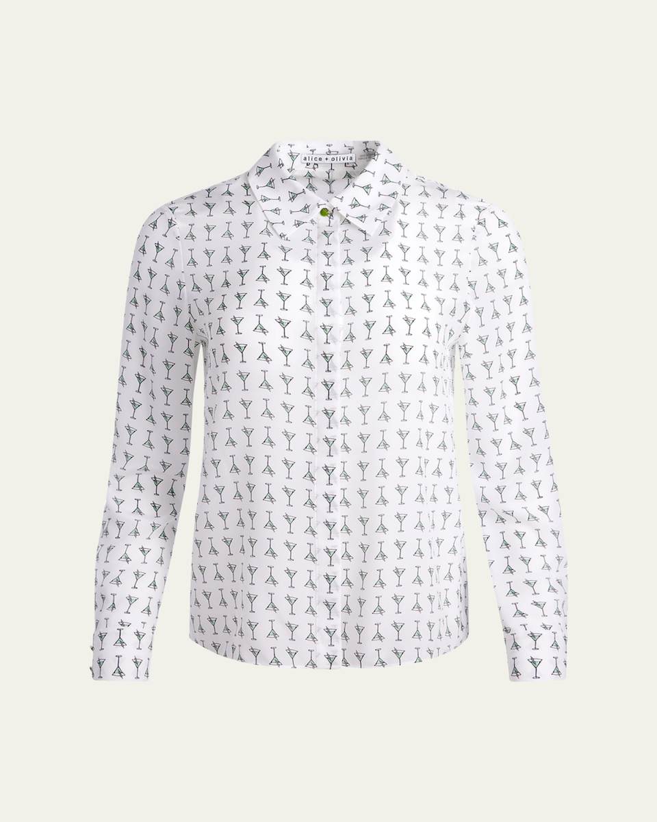 Martini Chic Willa Silk Placket Top